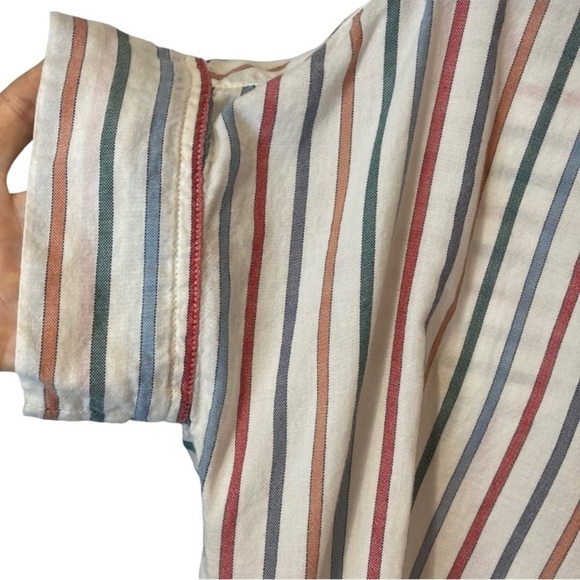 Madewell ‘Park’ Popover Rainbow Stripe Top Oversized Fit 100% Cotton Size XXS - Picture 13 of 15